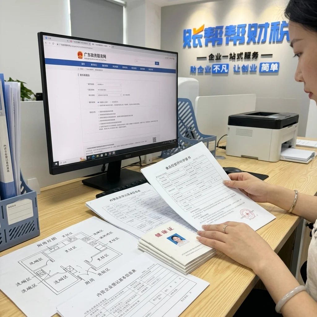 惠州账帮帮财税员工整理餐饮公司注册许可所需材料