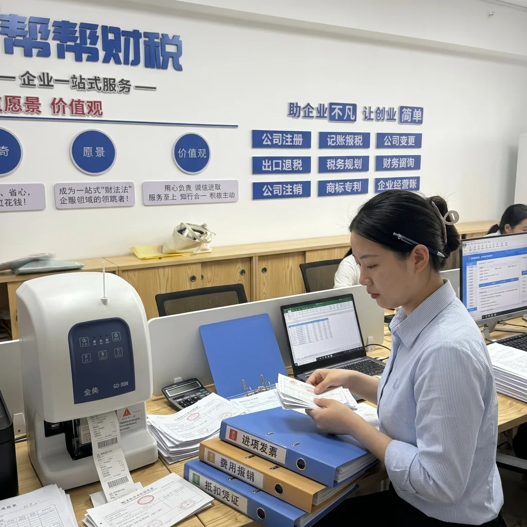 账帮帮财税工作人员整理企业成本费用扣除凭证与发票