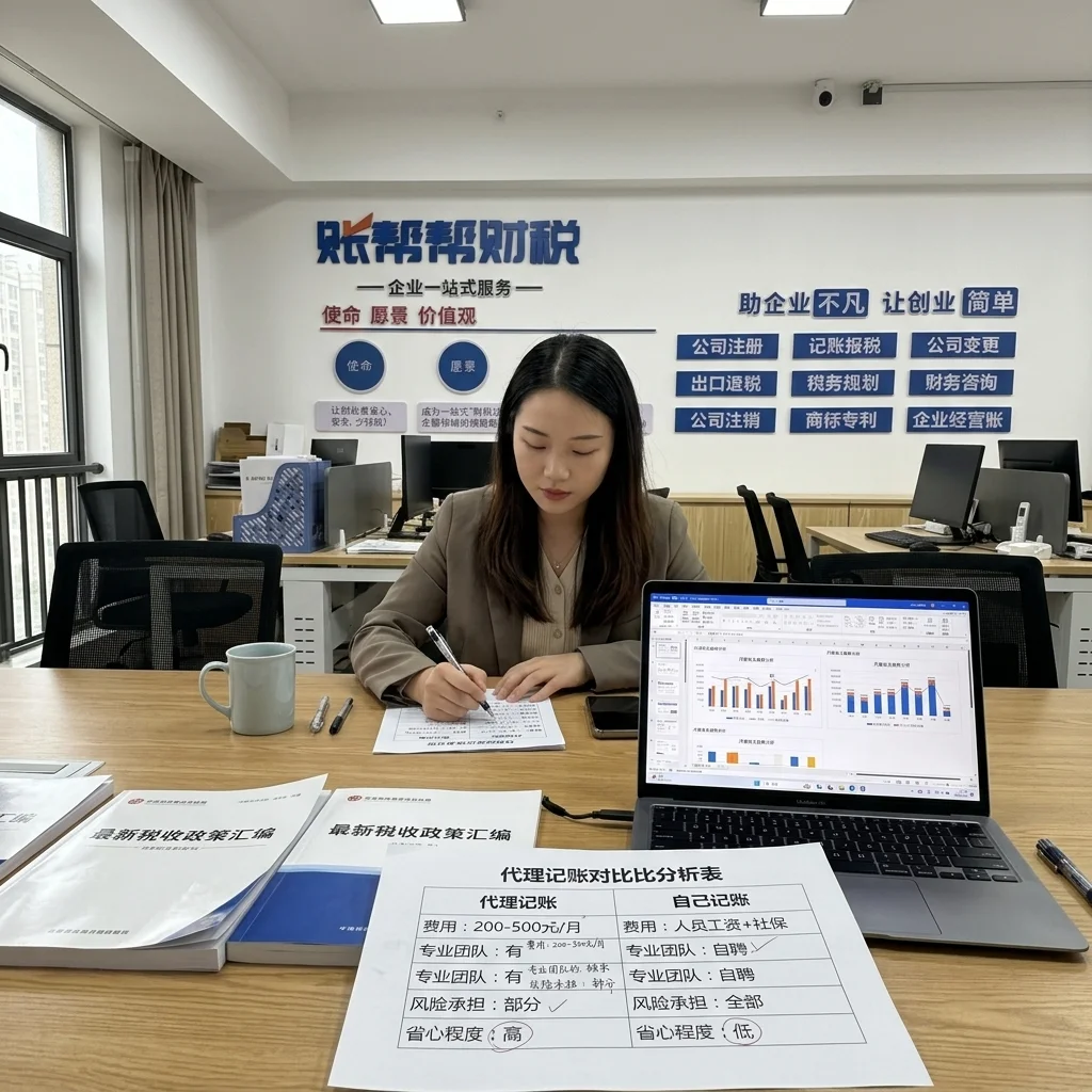 惠州账帮帮财税顾问制作代理记账与自己记账对比分析表