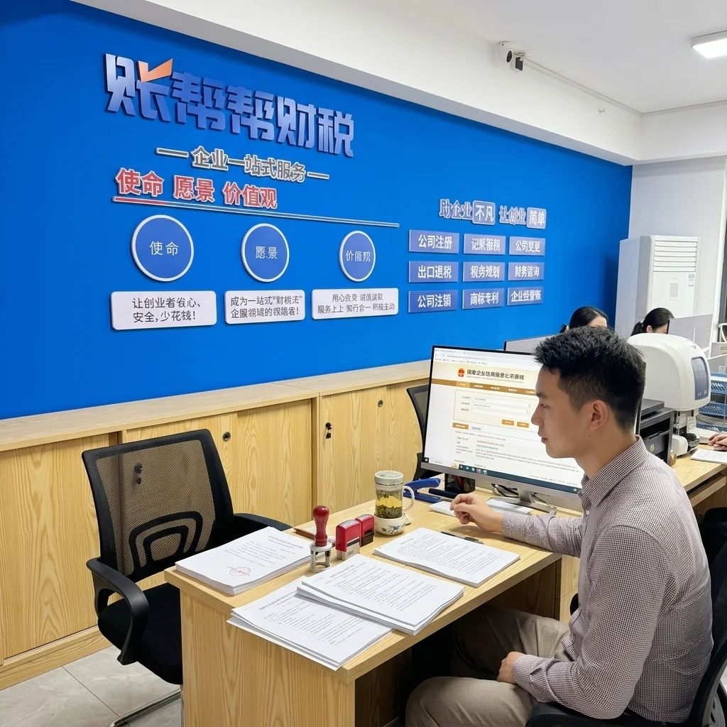 惠州账帮帮财税员工在电脑上查询企业信用信息公示系统