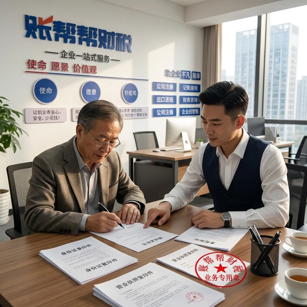 客户在账帮帮财税办公室签署法人变更委托代办手续