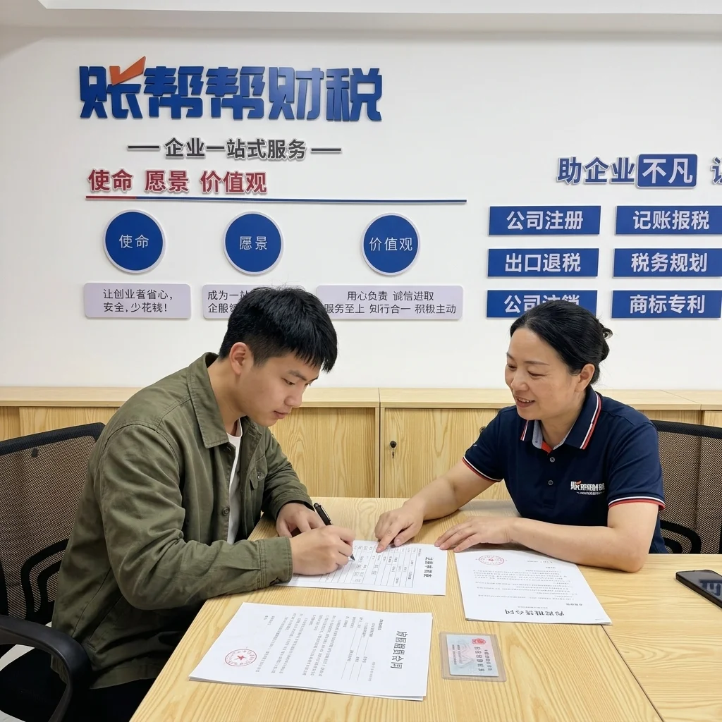 惠州创业者在账帮帮财税公司填写个体户注册申请表