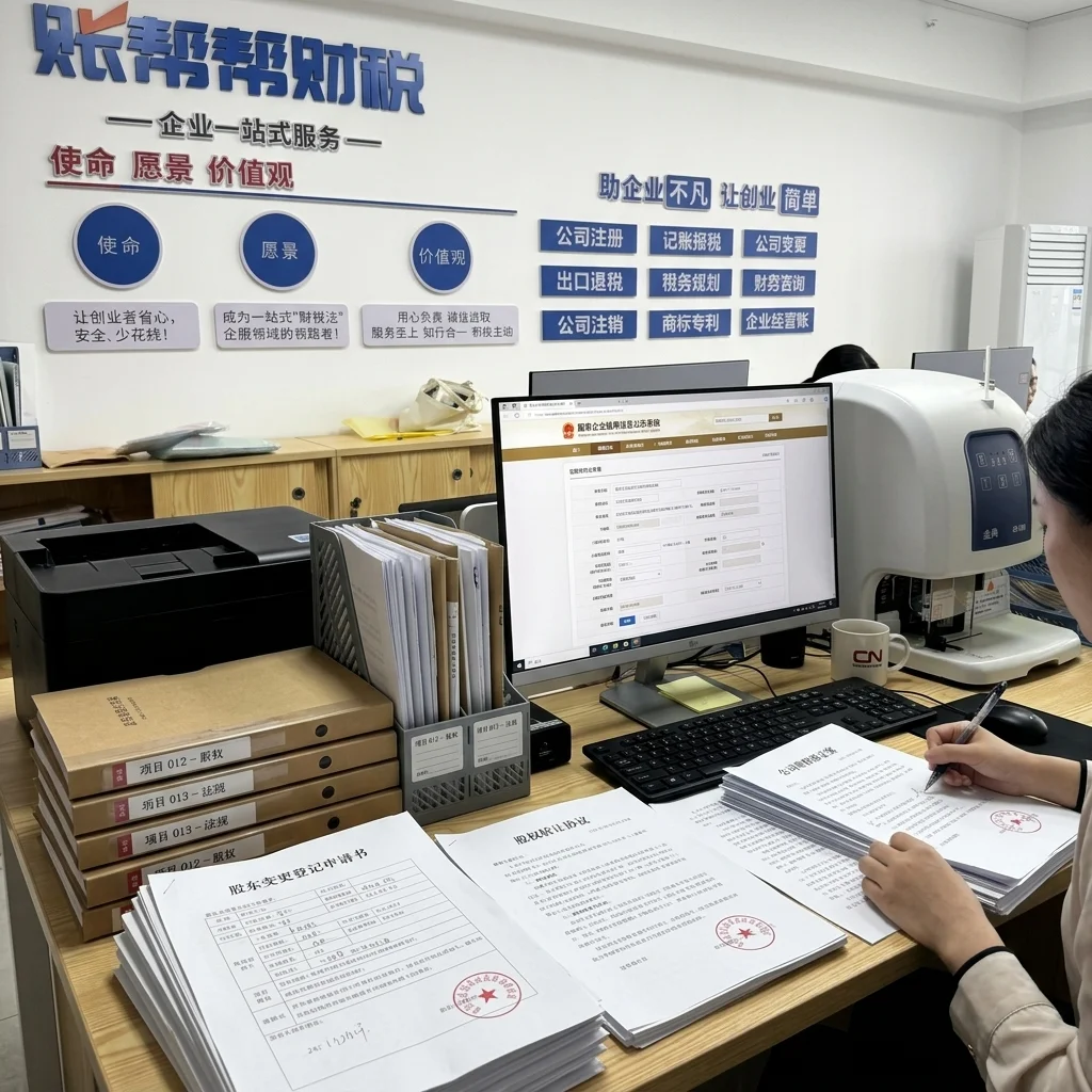 账帮帮财税员工审核股东变更登记材料