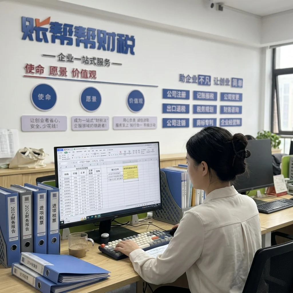 账帮帮财税工作人员在电脑上演示含税价换算计算