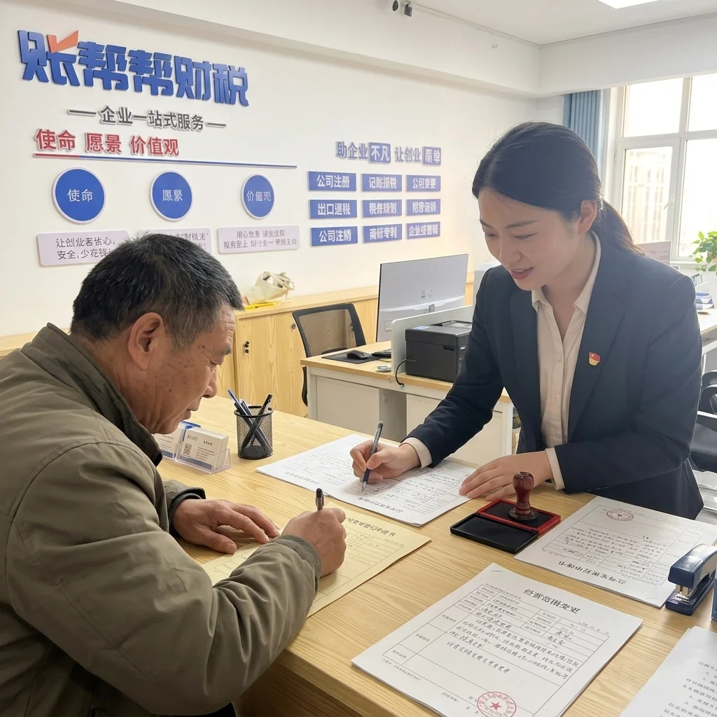 账帮帮财税顾问协助客户办理经营范围变更手续