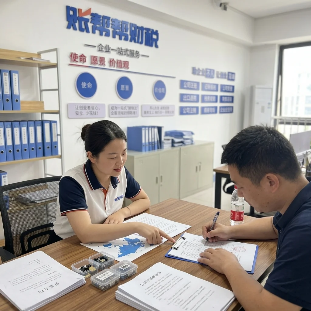 惠州账帮帮财税员工协助客户填写贸易公司注册材料