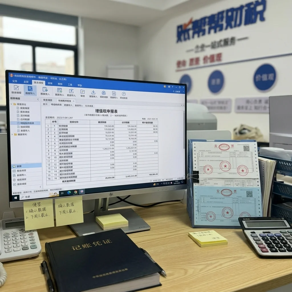 惠州小规模纳税人纳税申报界面与记账凭证
