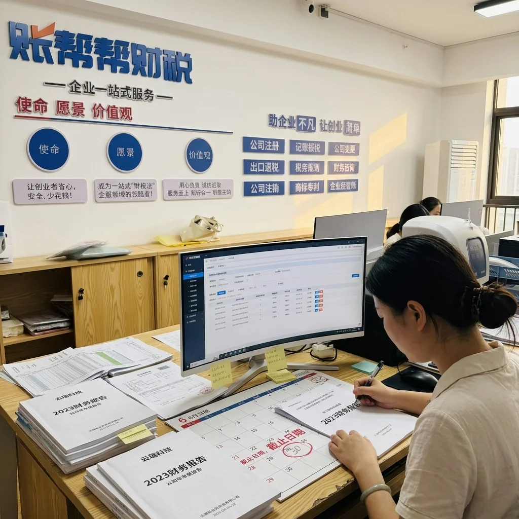 惠州账帮帮财税员工集中处理多家企业年报截止日前的批量申报