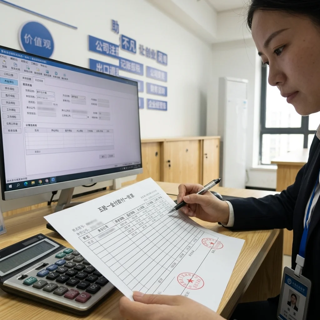 惠州企业财务人员核算员工社保缴费明细