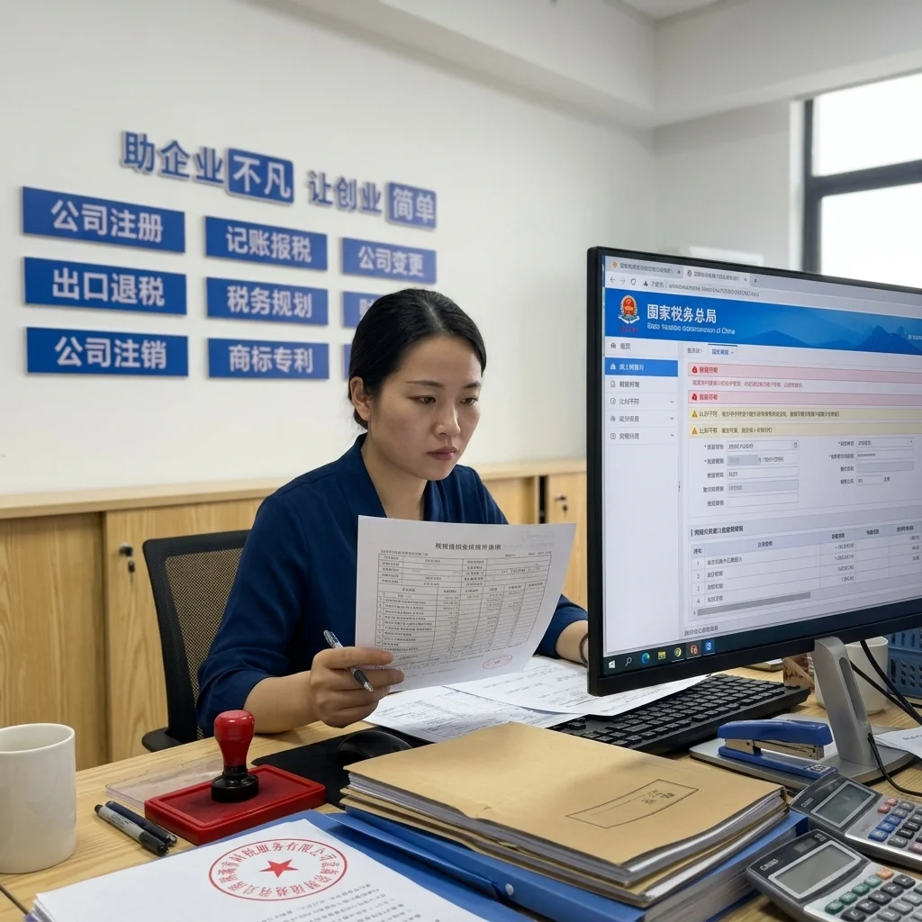 惠州账帮帮财税会计人员处理公司税务异常，操作税务系统核实数据