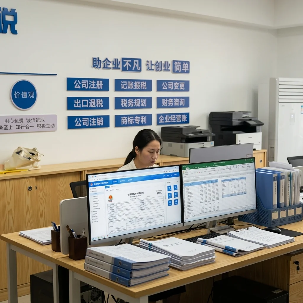 惠州会计在电脑上进行税务申报操作