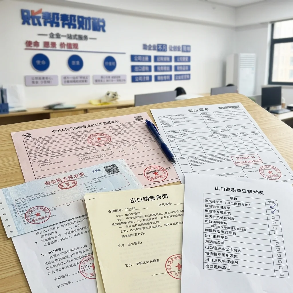 出口退税核心单据展示：报关单、发票、合同、提单