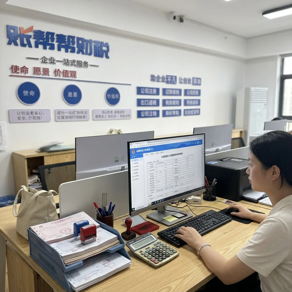 账帮帮财税工作人员在电脑上操作小规模纳税人税务申报系统
