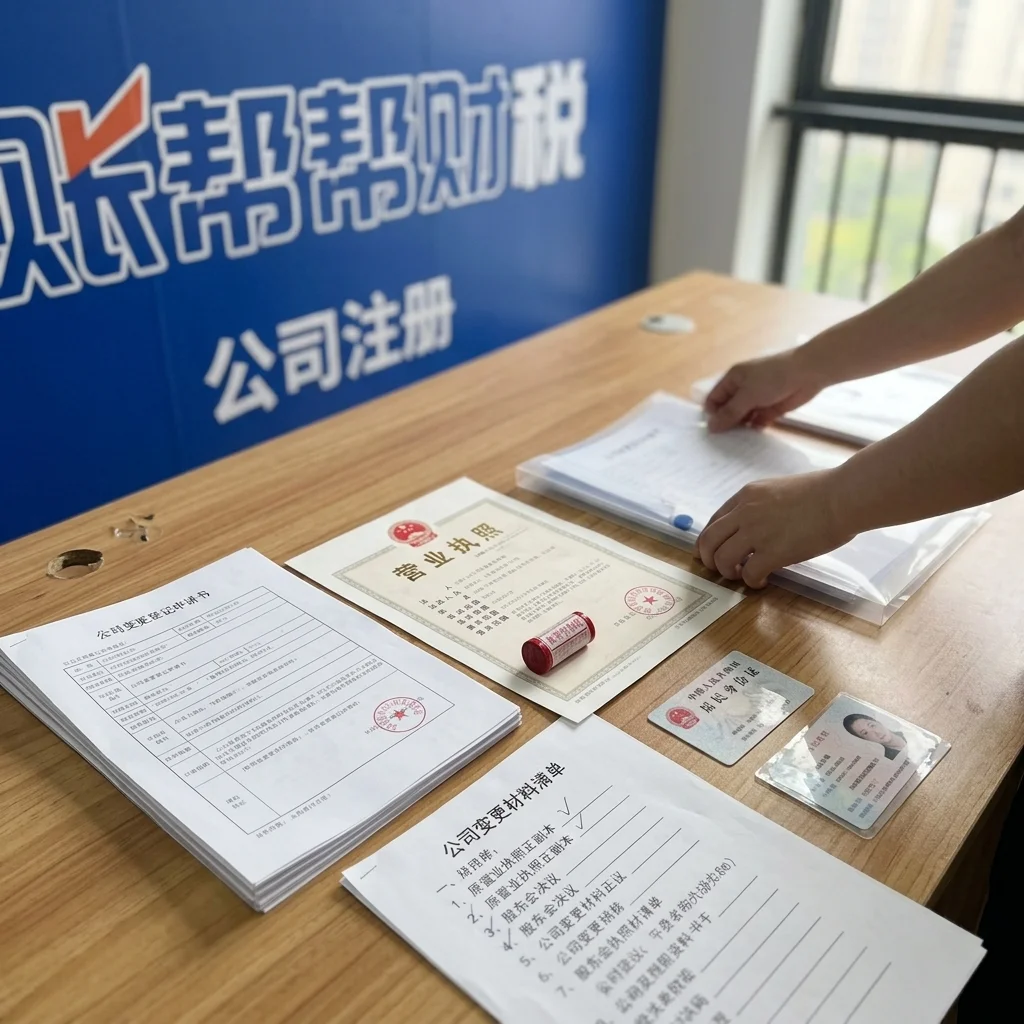 账帮帮财税工作人员准备营业执照变更所需的各项材料