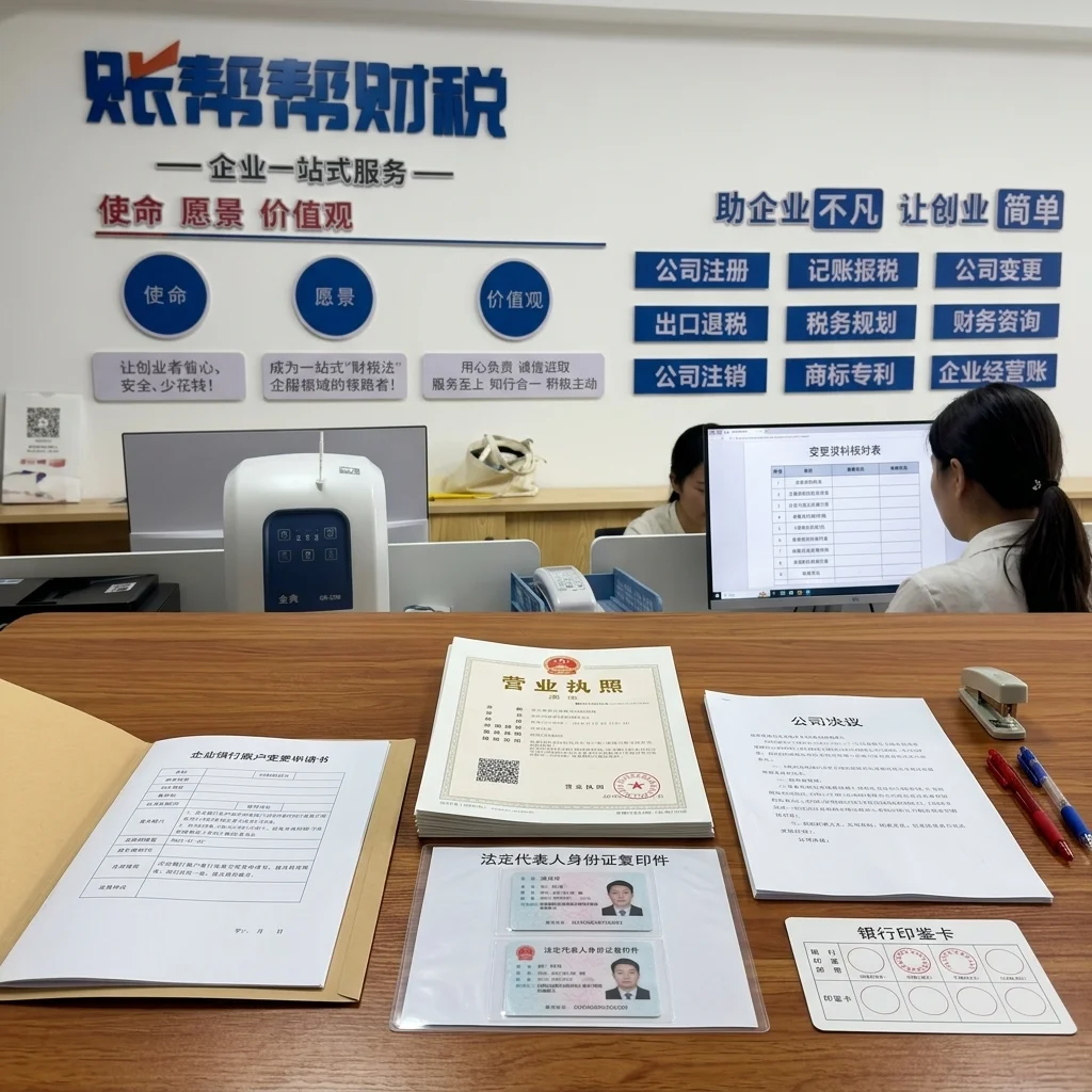 账帮帮财税工作人员整理银行账户法人变更所需的全套材料