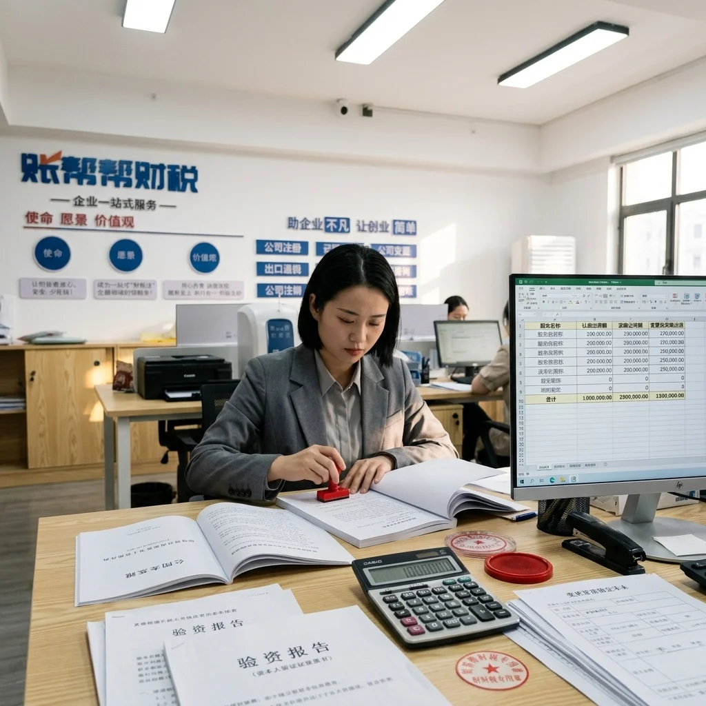 惠州账帮帮财税员工处理注册资本变更手续和验资材料